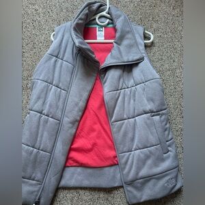 The North Face Gray Vest with Pink Lining